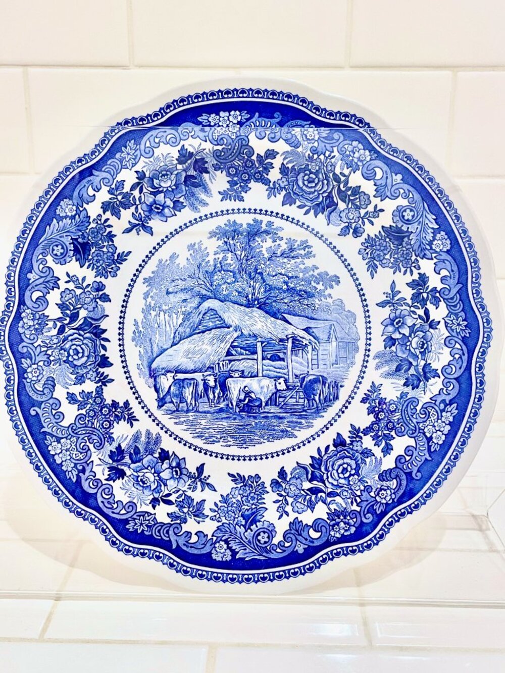 Spode Blue Room Collection "Milking Time" English Countryside Collector Plate